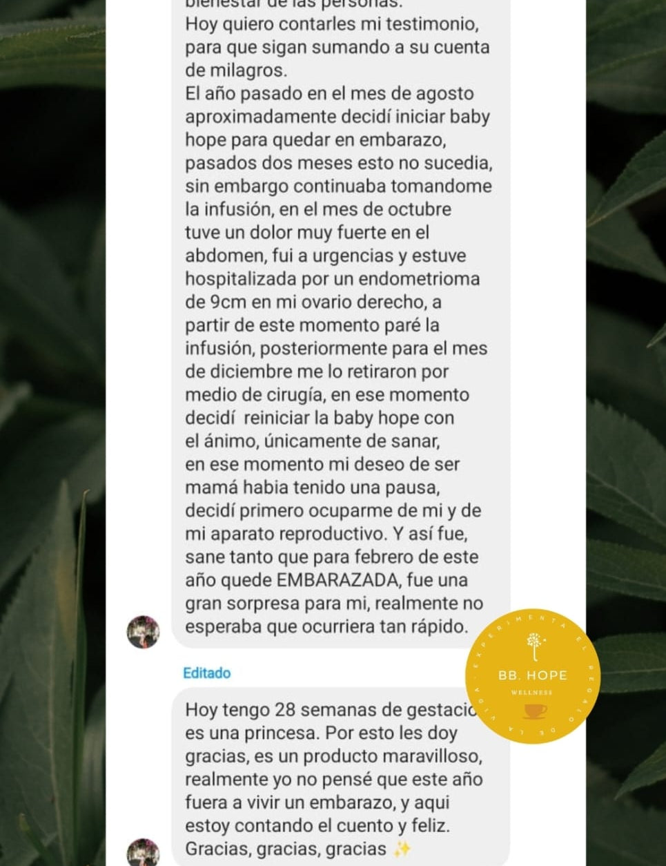 Más que una infusión medicinal, BabyHope de Milamores