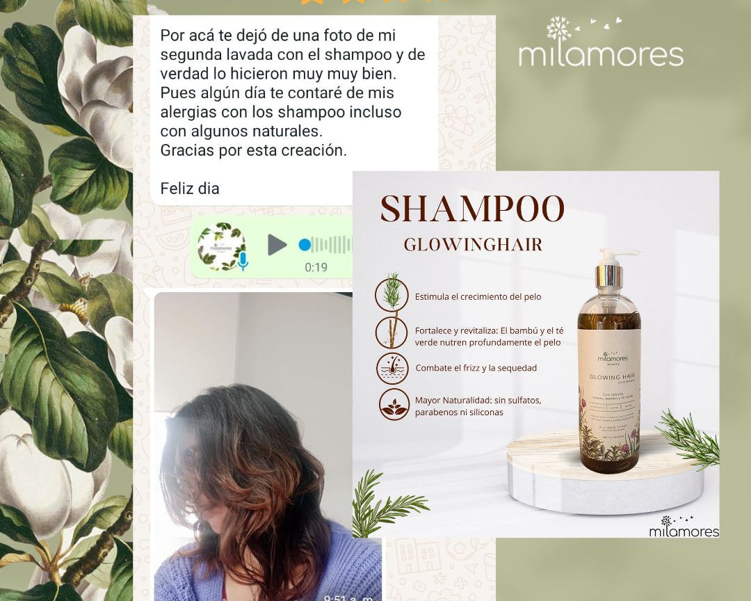 Testimonio destacado: Transformación Radiante con el Shampoo GlowingHair