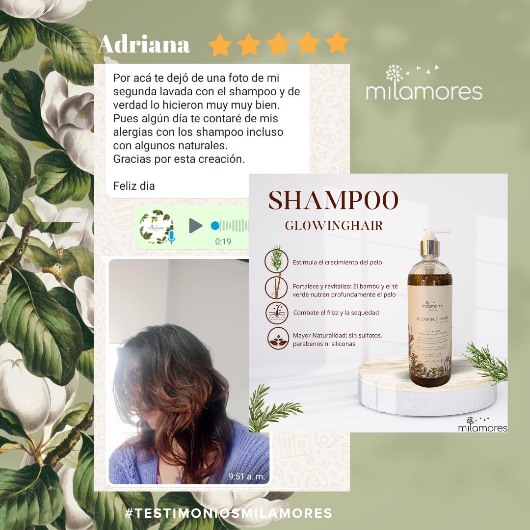 Testimonio destacado: Transformación Radiante con el Shampoo GlowingHair