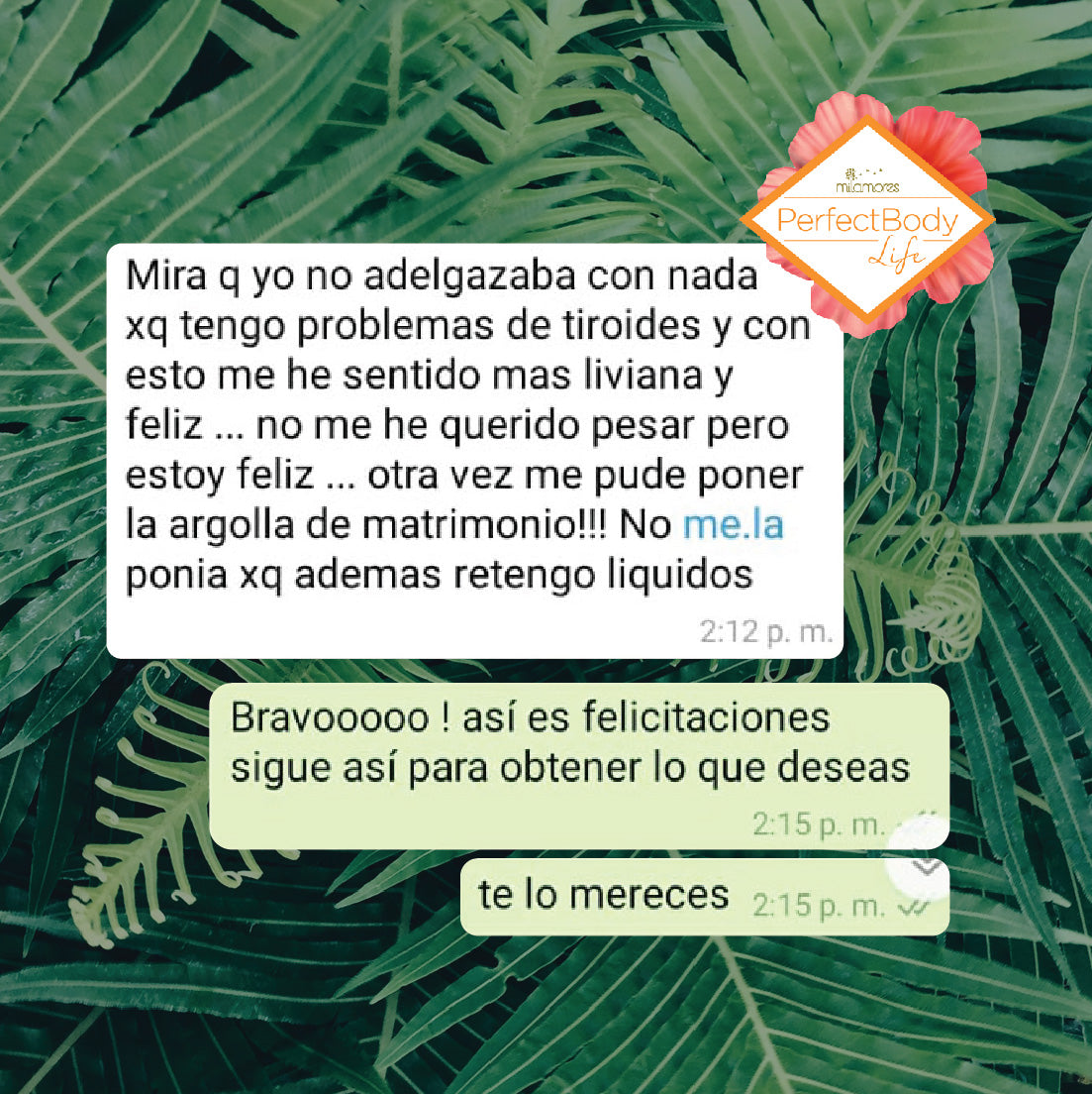 Testimonio PerfectBody para bajar de peso