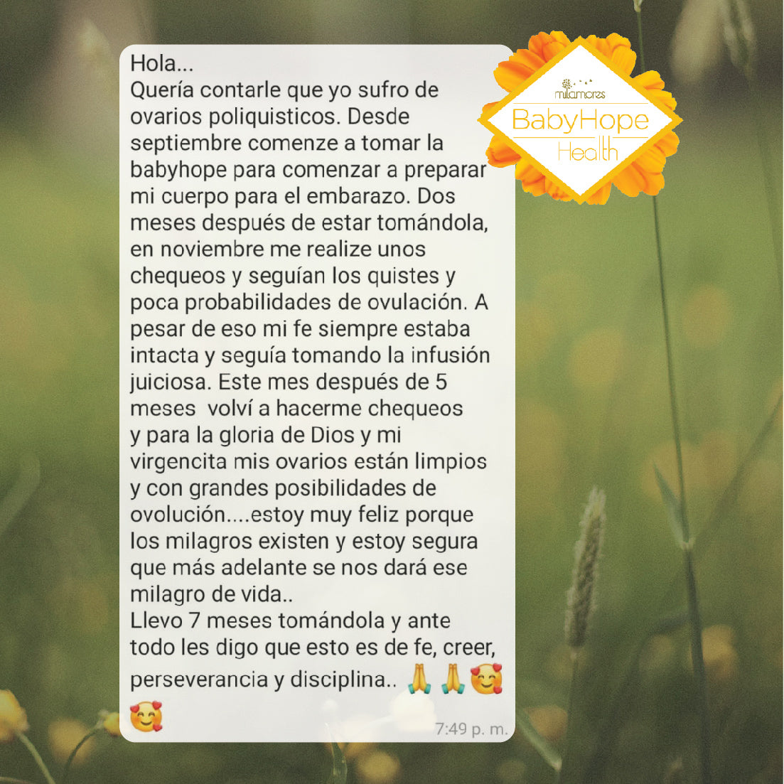 testimonio como quedar en embarazo